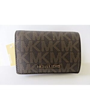 Michael kors jet set brown logo wallet